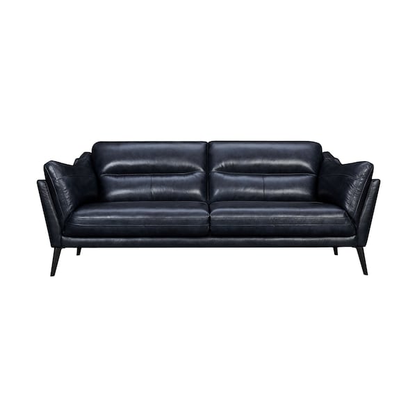 Armen Living Franz 87" Modern Blue Genuine Leather Sofa LCFR3MBLU - main